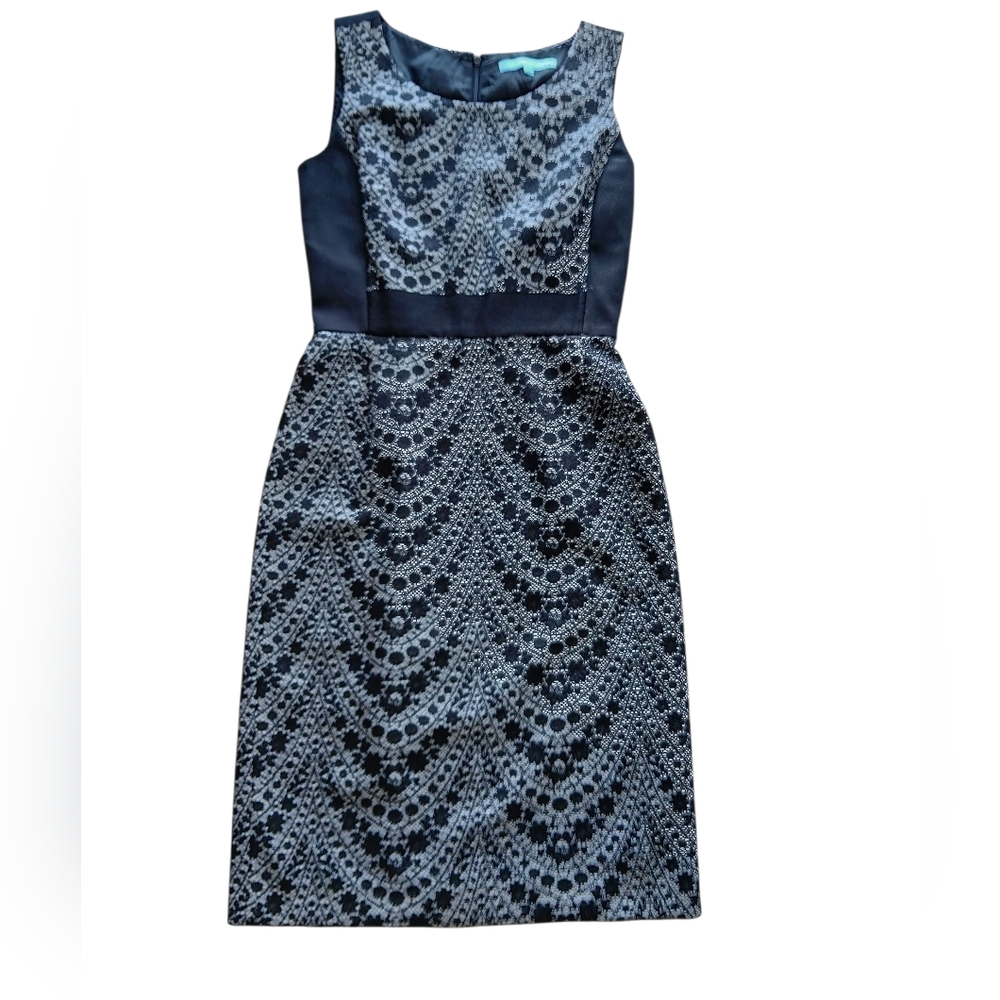 ANTONIO MELANI Black and White Lace Midi Dress